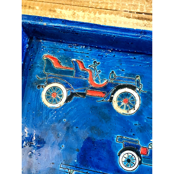 Vintage Mid Century Aldo Londi Bitossi Antique Car Ashtray 9.75" x 9.5" - Picture 15 of 16